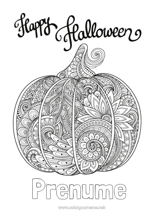 Pagină de colorat de imprimat Dovleac Halloween Înscriere