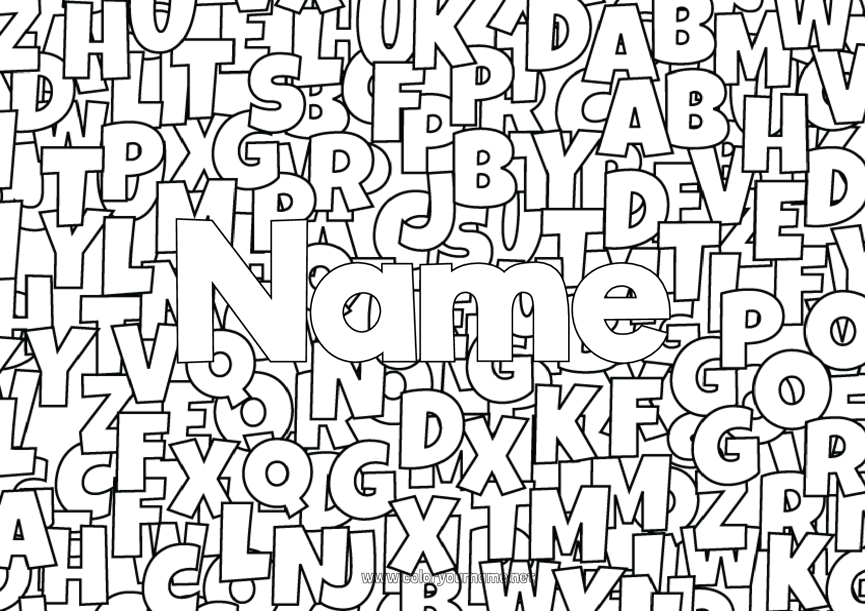 First name : 3 free customizable coloring pages to print
