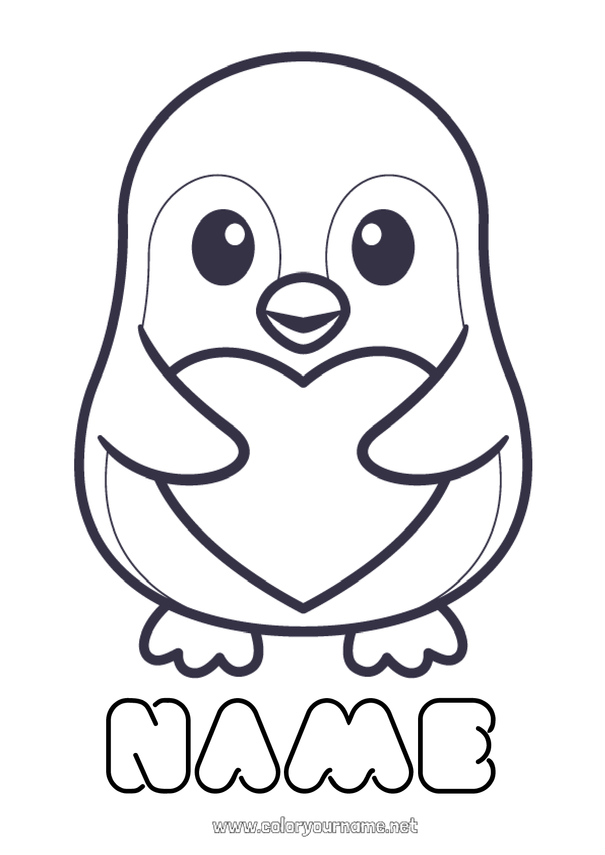 Coloring page No.1012 - Cute Heart I love you