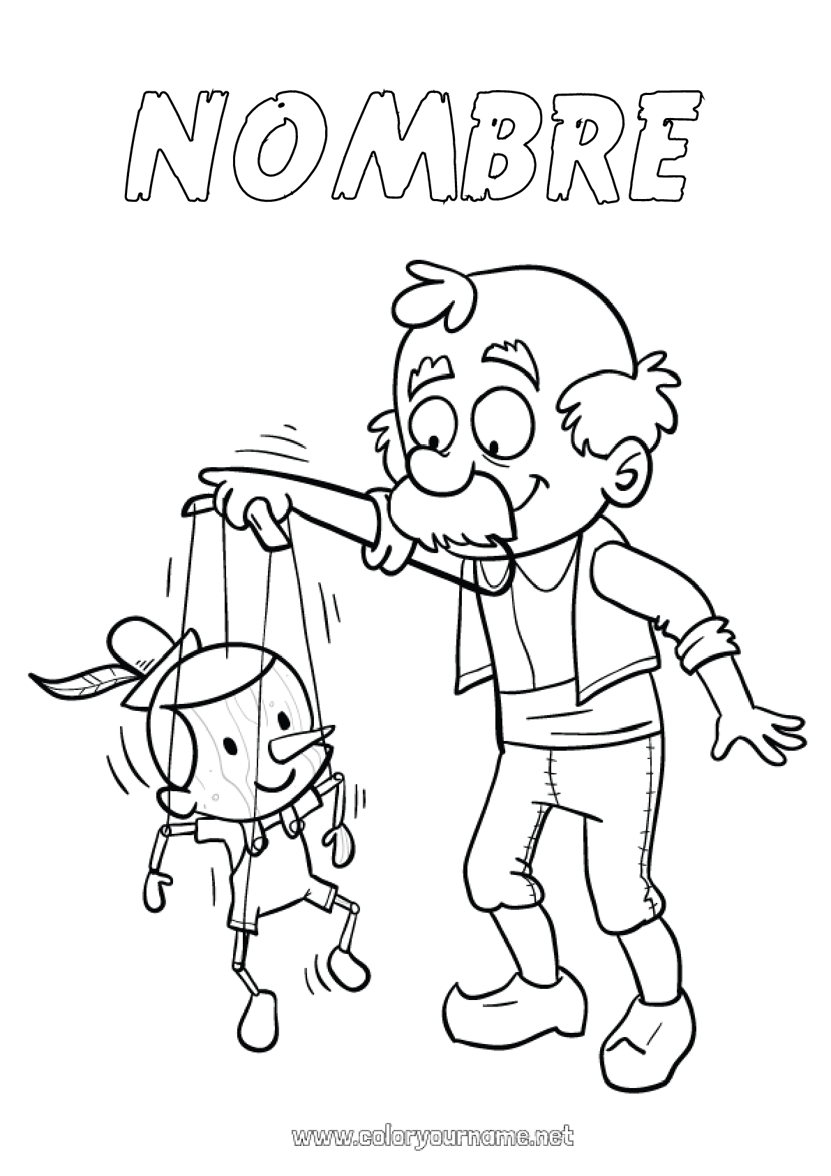 Nº de colorear 1039 - Pinocho Cuento de hadas Nº de colorear 1039 - Pinocho Cuento de hadas