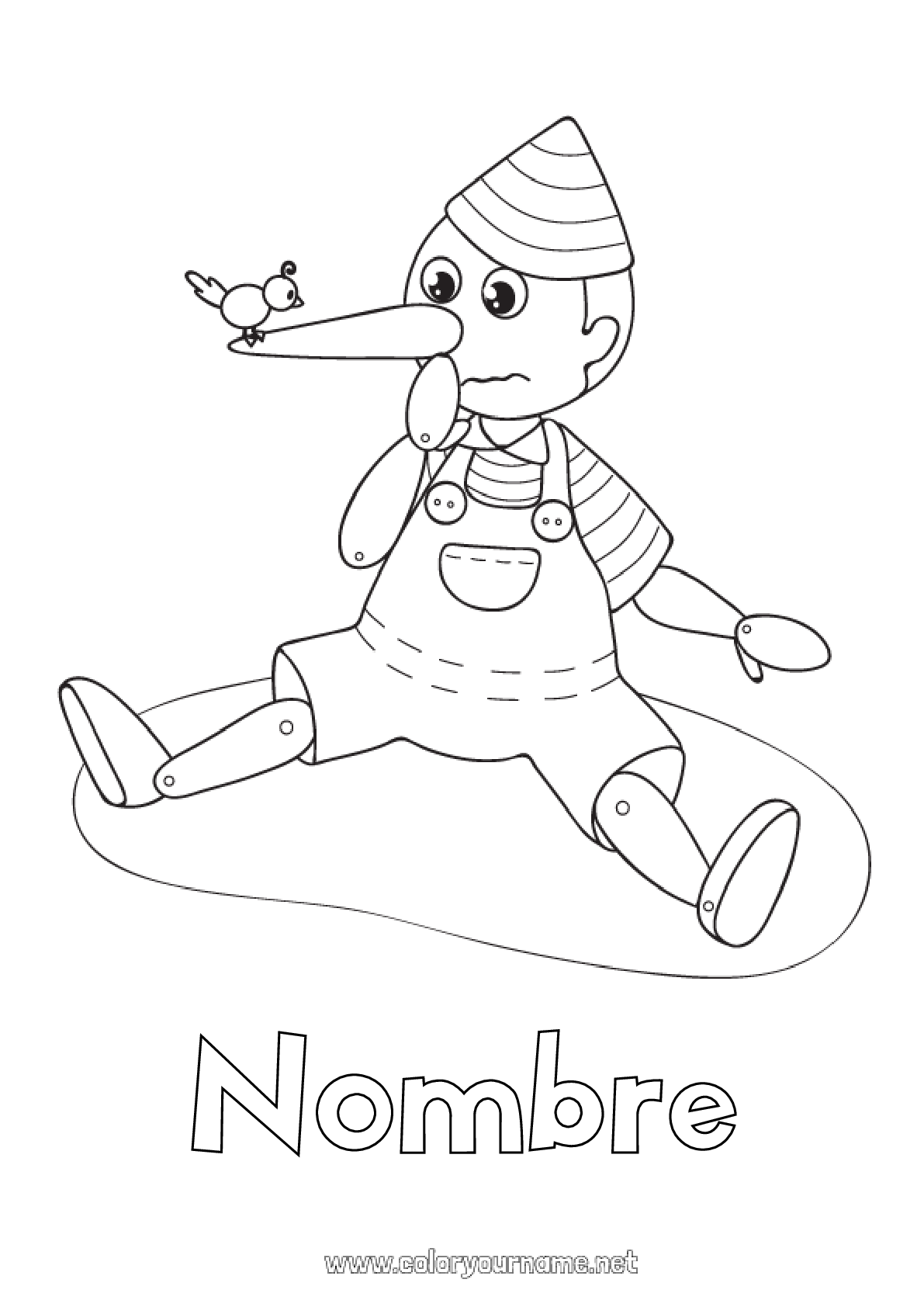Nº de colorear 1044 - Pájaro Pinocho Cuento de hadas Nº de colorear 1044 - Pájaro Pinocho Cuento de hadas