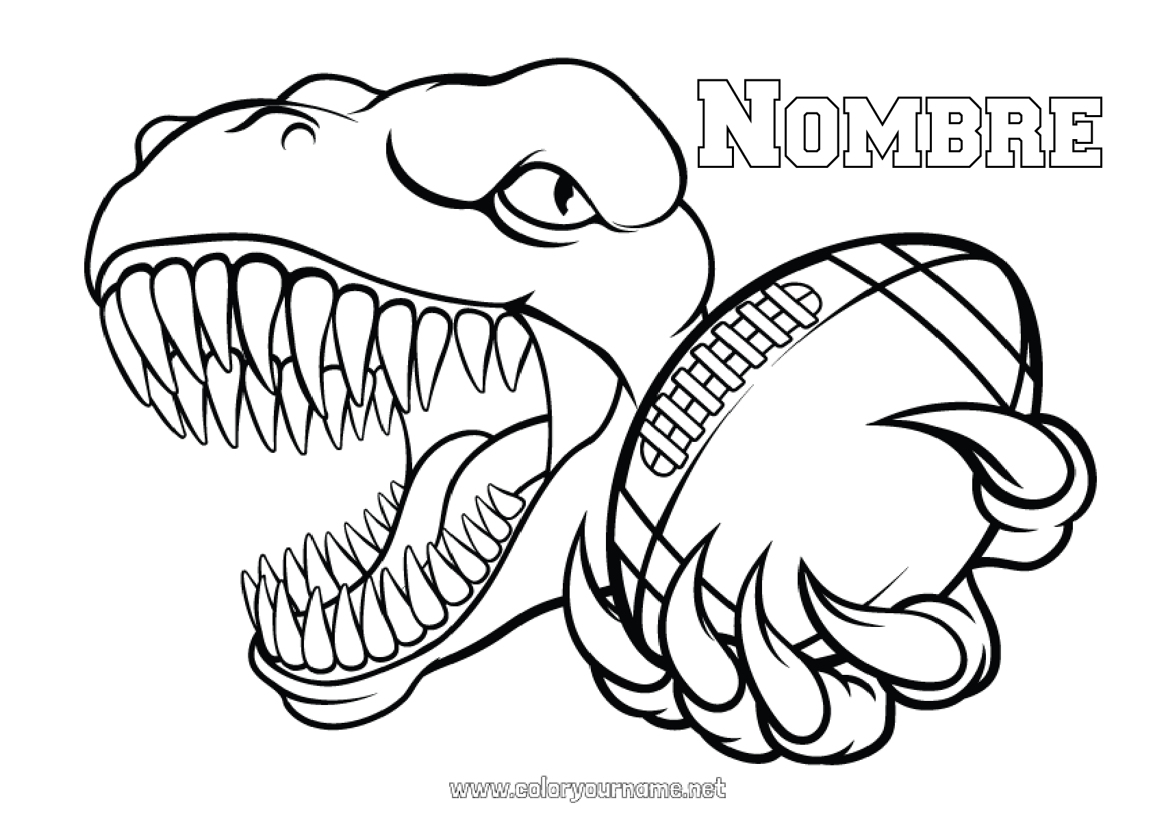 Nº de colorear 1053 - Sport Dinosaurio Super Bowl Nº de colorear 1053 - Sport Dinosaurio Super Bowl
