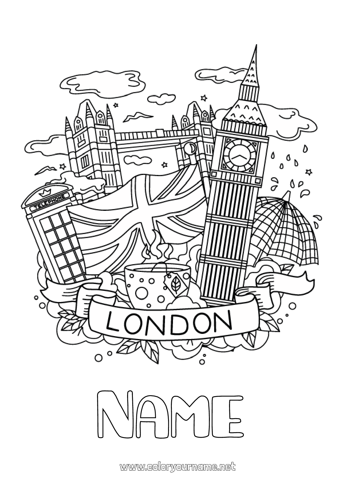 coloring-page-no-1061-geography-london-united-kingdom