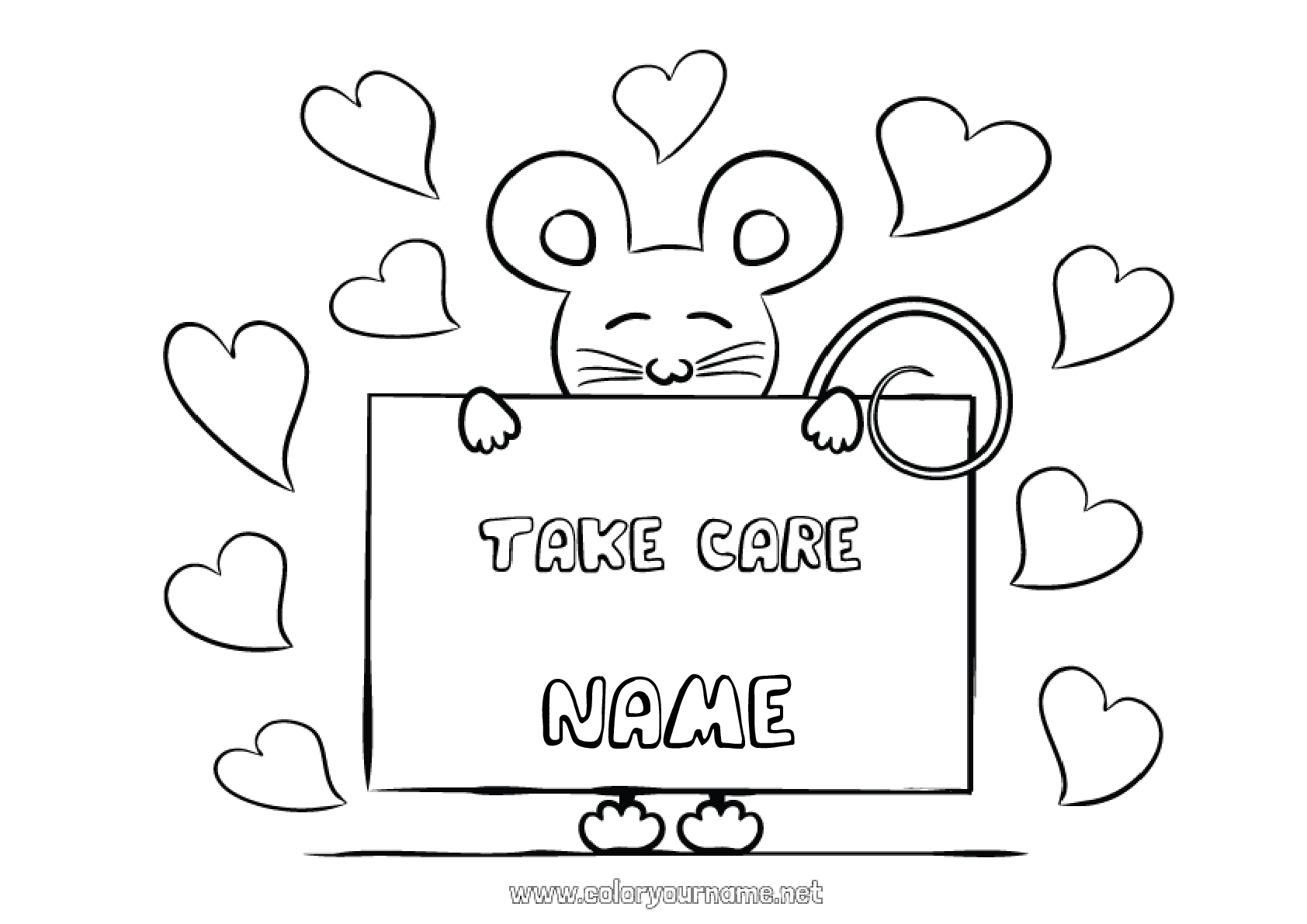 Coloring page No.1082 - Mouse Animal Forest animals