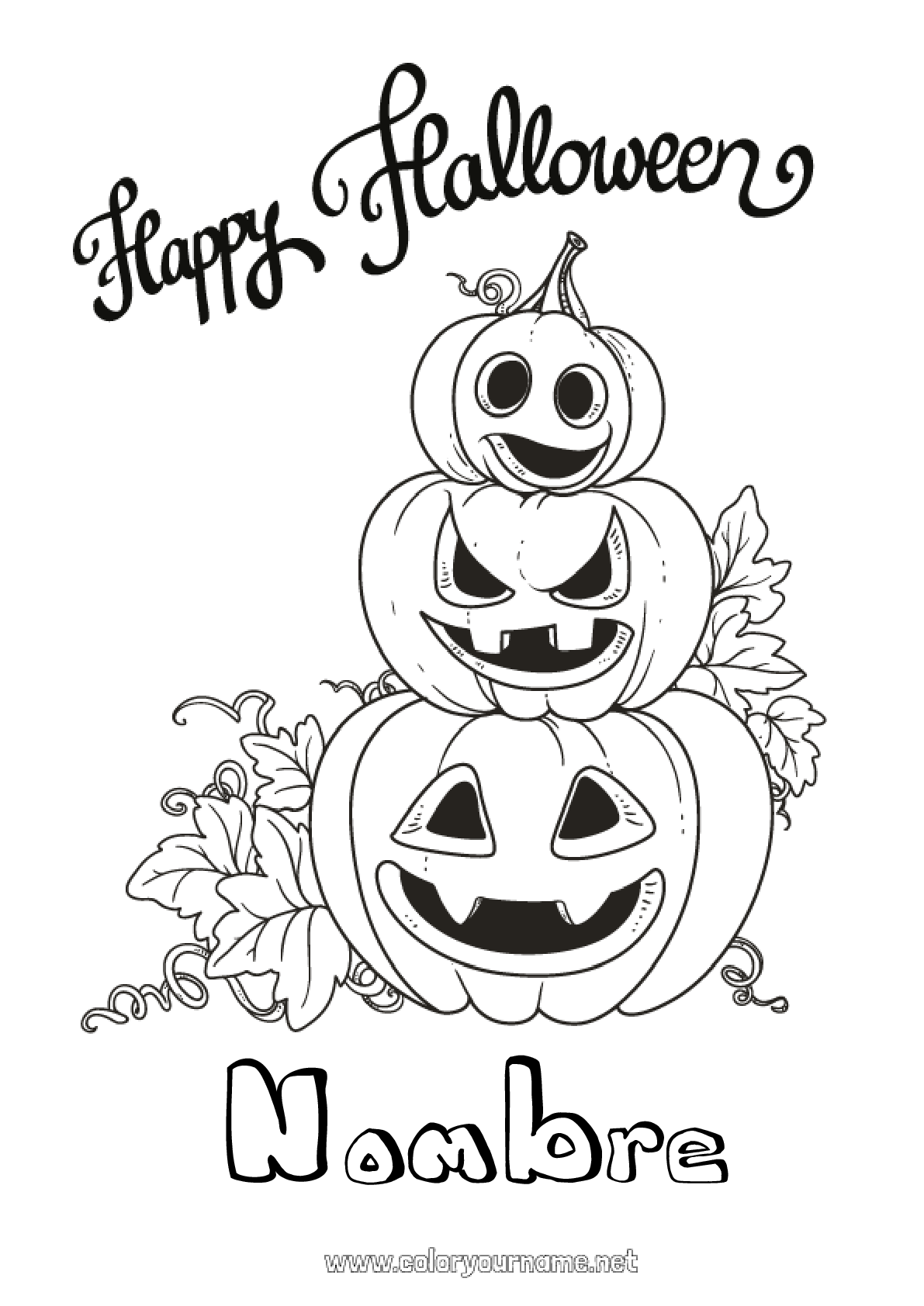 Nº de colorear 10 - Calabaza Halloween Nº de colorear 10 - Calabaza Halloween
