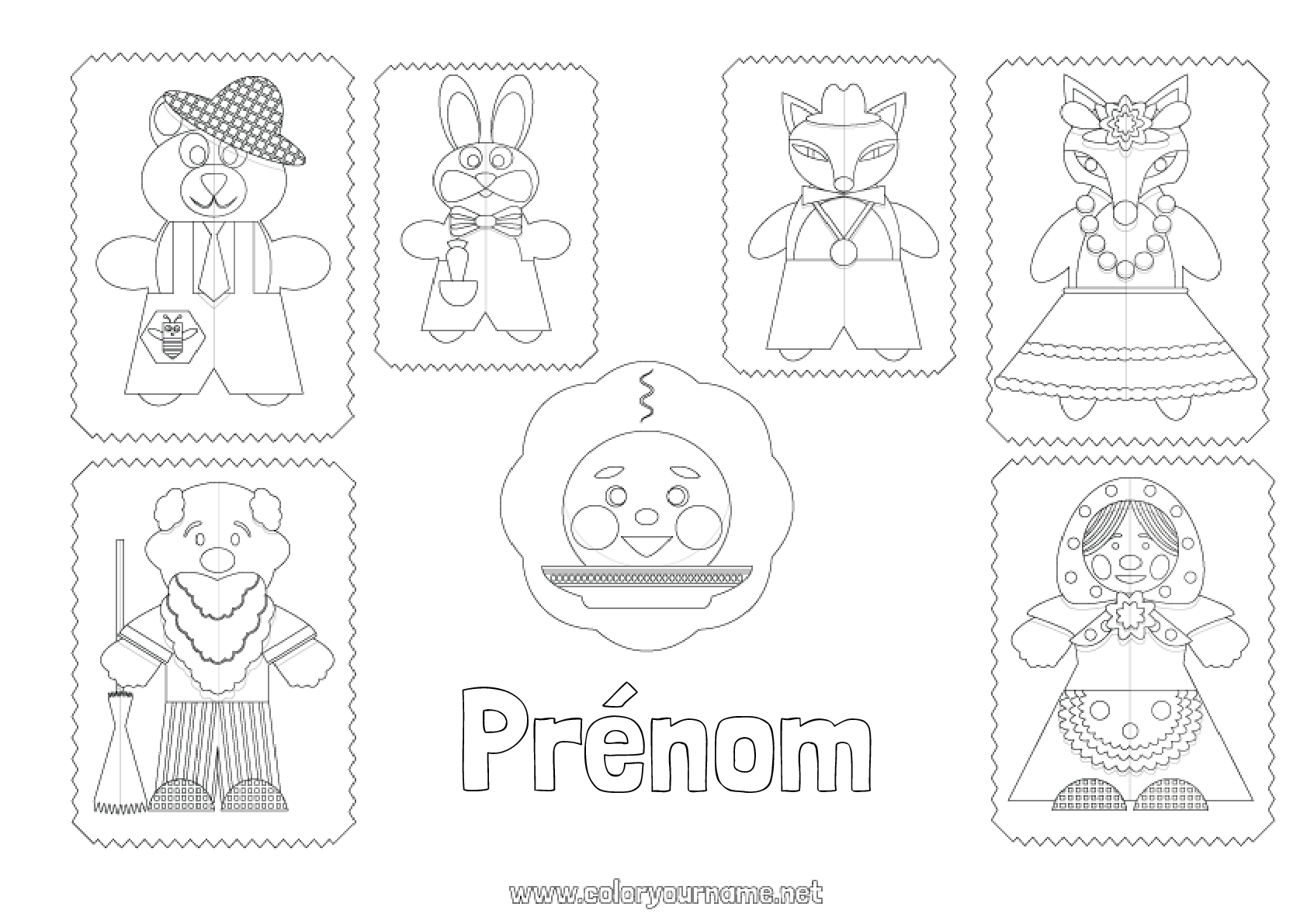 Personnages Roule Galette à Colorier Coloriage n°1100 - Renard Conte de fées Roule galette