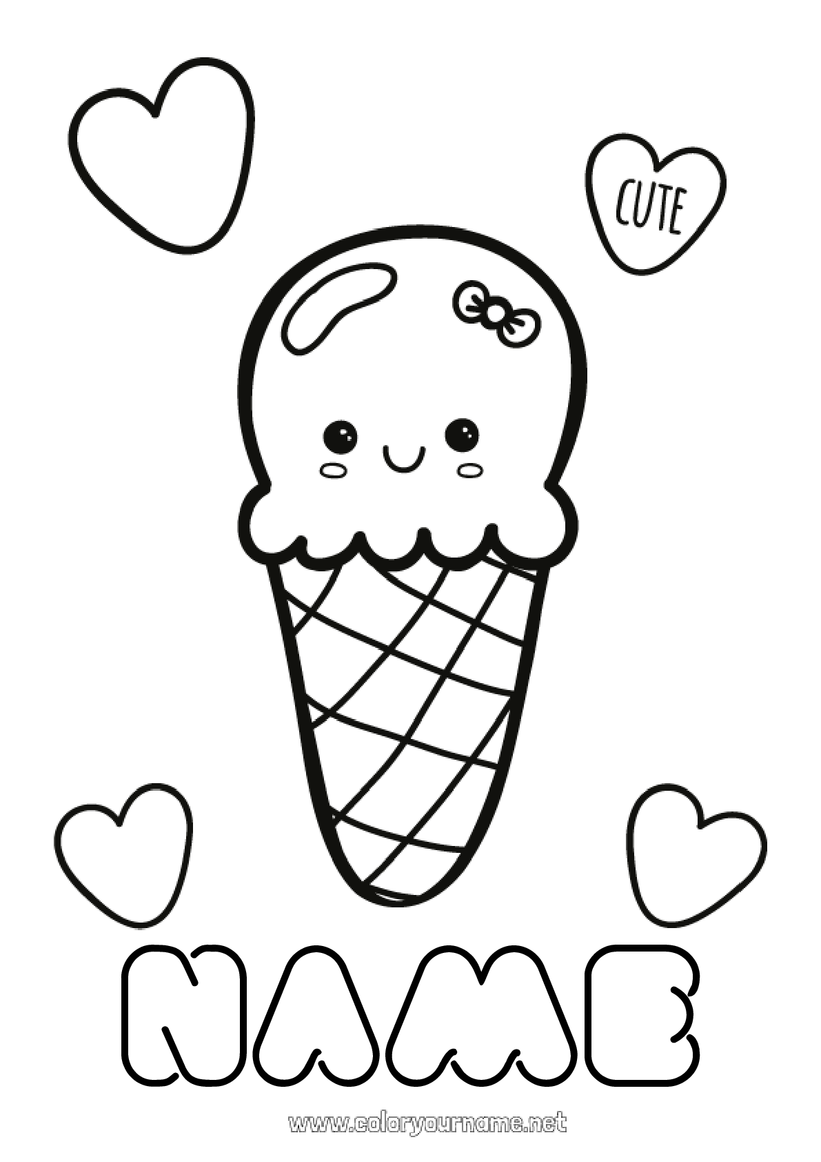 Coloring page No.110 Cute Kawaii Food