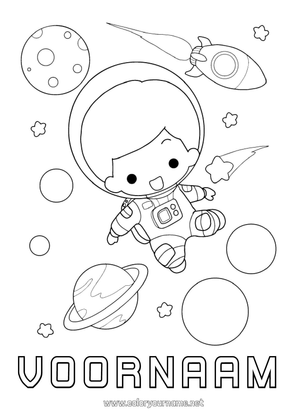 decalmile Ruimte Planeten Muurstickers Raket Astronaut Zonnestelsel