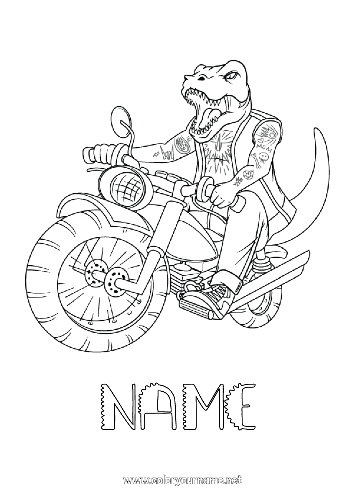 Coloring page No.1126 - Dinosaurs Vehicles Animal