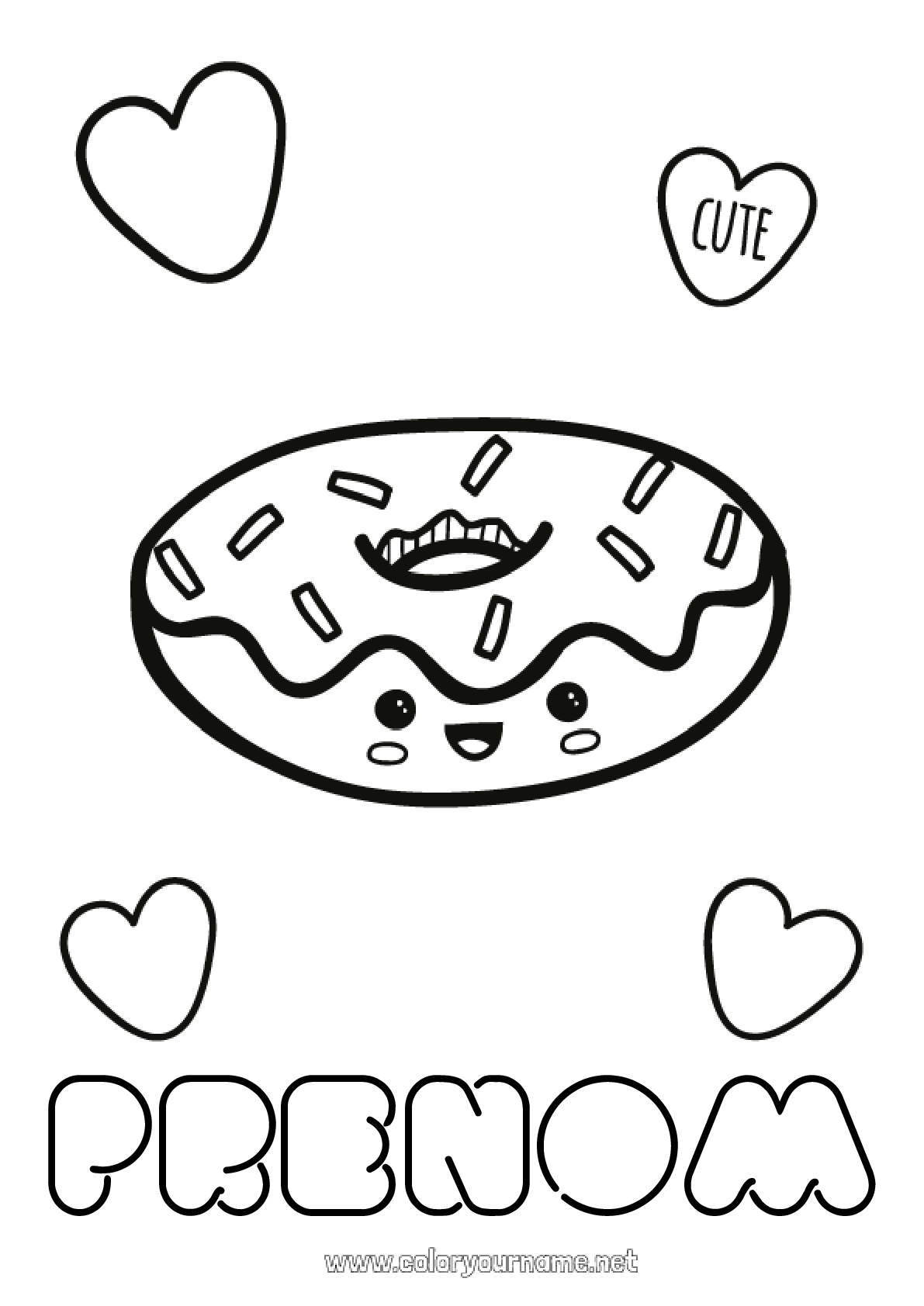 Coloriage Donuts Kawaii A Imprimer Coloriage n°112 - Mignon Kawaii Donuts