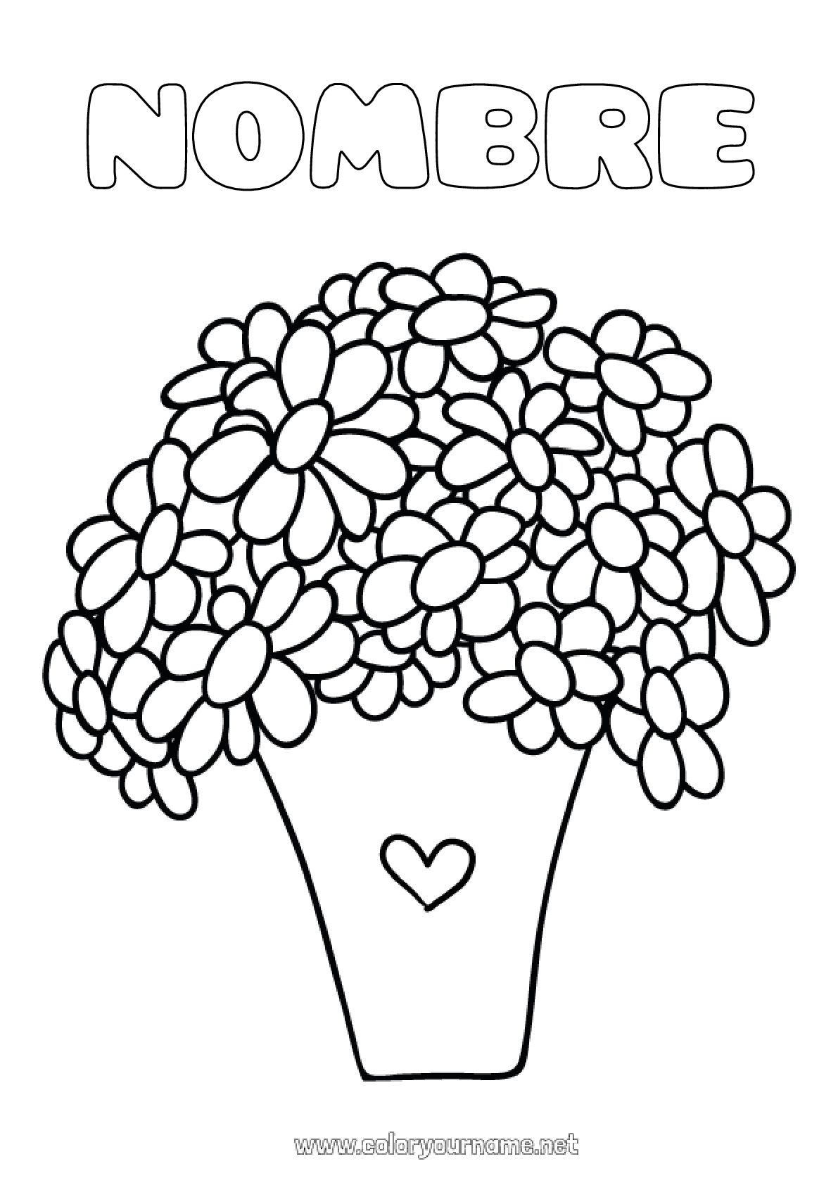 Nº de colorear 1134 - Flores Feliz día de fiesta Primavera Nº de colorear 1134 - Flores Feliz día de fiesta Primavera