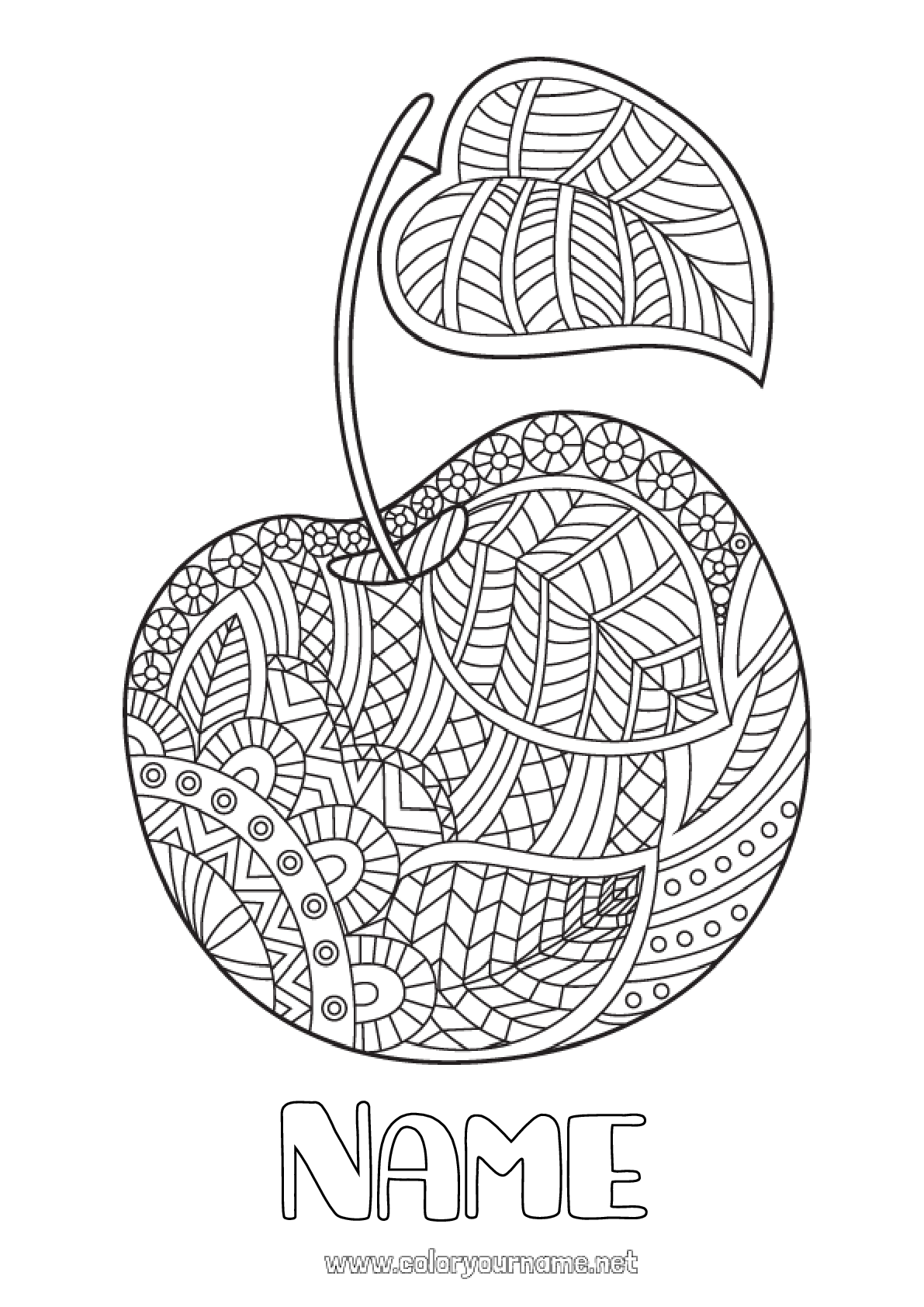 Coloring page No.1170 - Mandala Summer Food