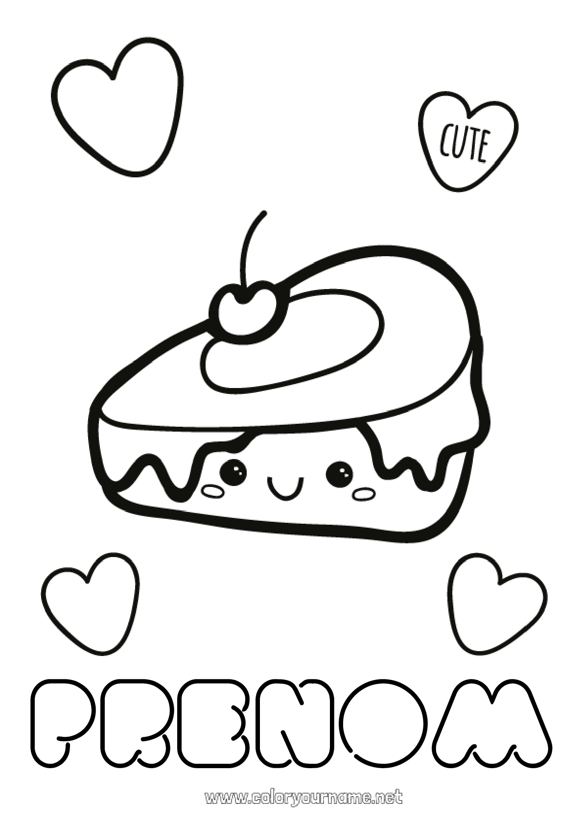 Coloriage à Imprimer Kawaii Nourriture Coloriage n°117 - Mignon Kawaii Nourriture