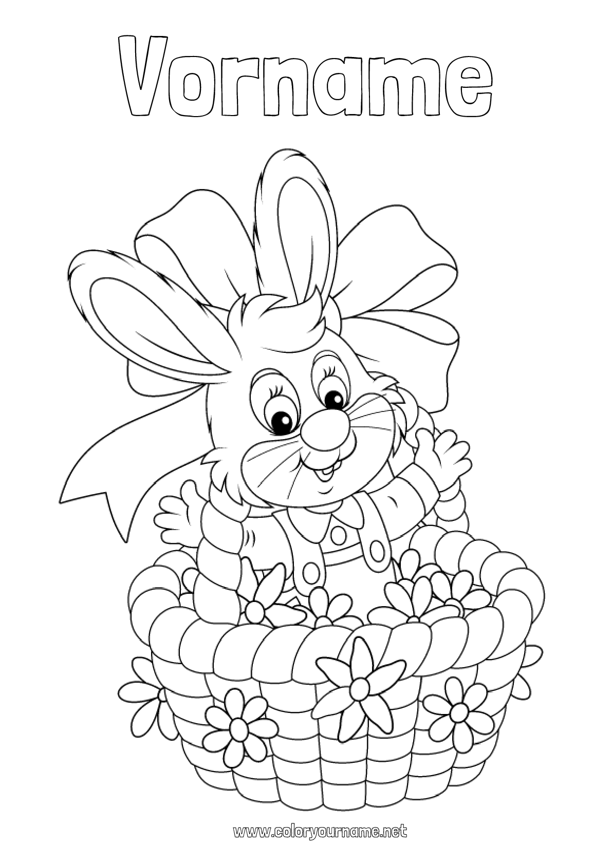 Malvorlage Nr.1230 - Blumen Frühling Hase