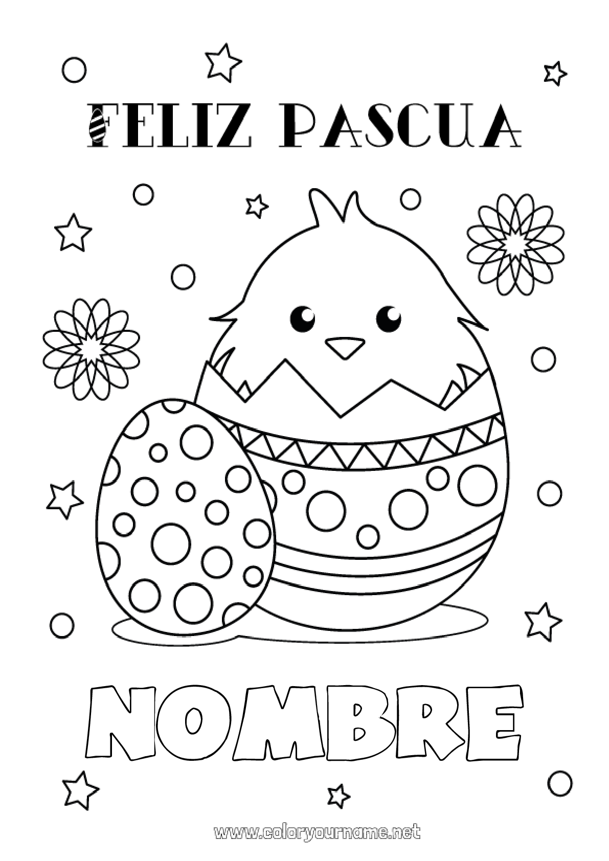 Nº de colorear 1235 - Pollito Huevos de Pascua Pascua de Resurrección Nº de colorear 1235 - Pollito Huevos de Pascua Pascua de Resurrección