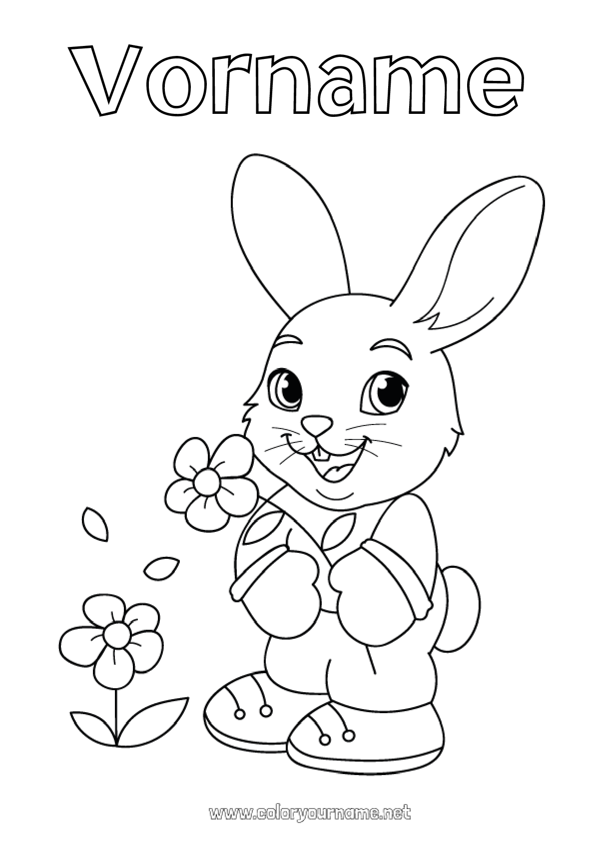 Malvorlage Nr.1236 - Blumen Frühling Hase