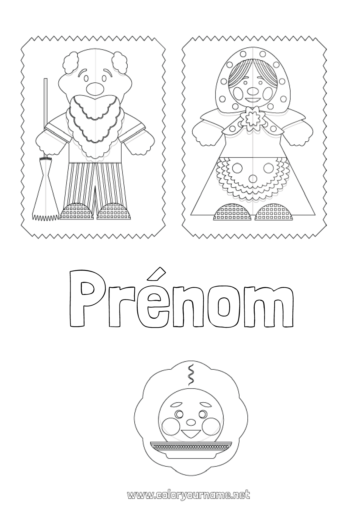 Personnages Roule Galette à Colorier Coloriage n°1245 - Conte de fées Roule galette