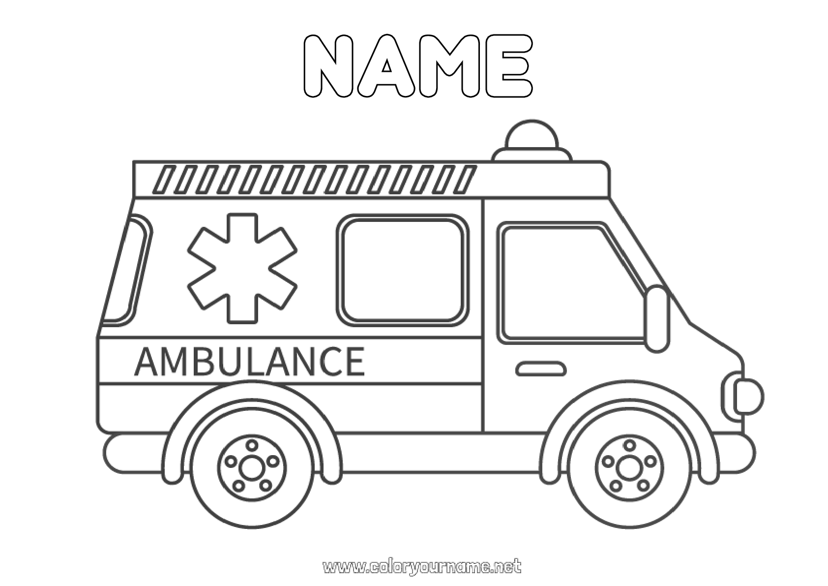 Coloring Page No 1289 Truck Vehicles Ambulance