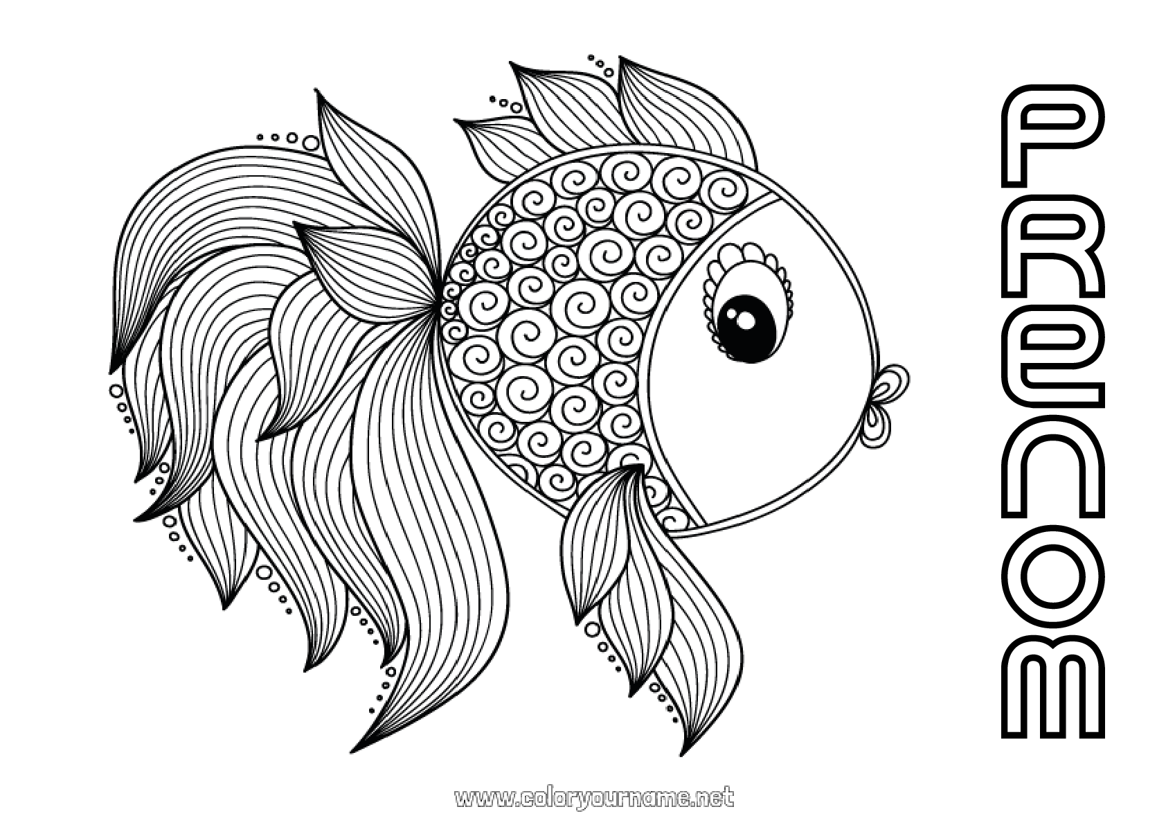 Coloriage Poisson D avril Mandala Coloriage n°1333 - Calme et zen Mandala Poisson