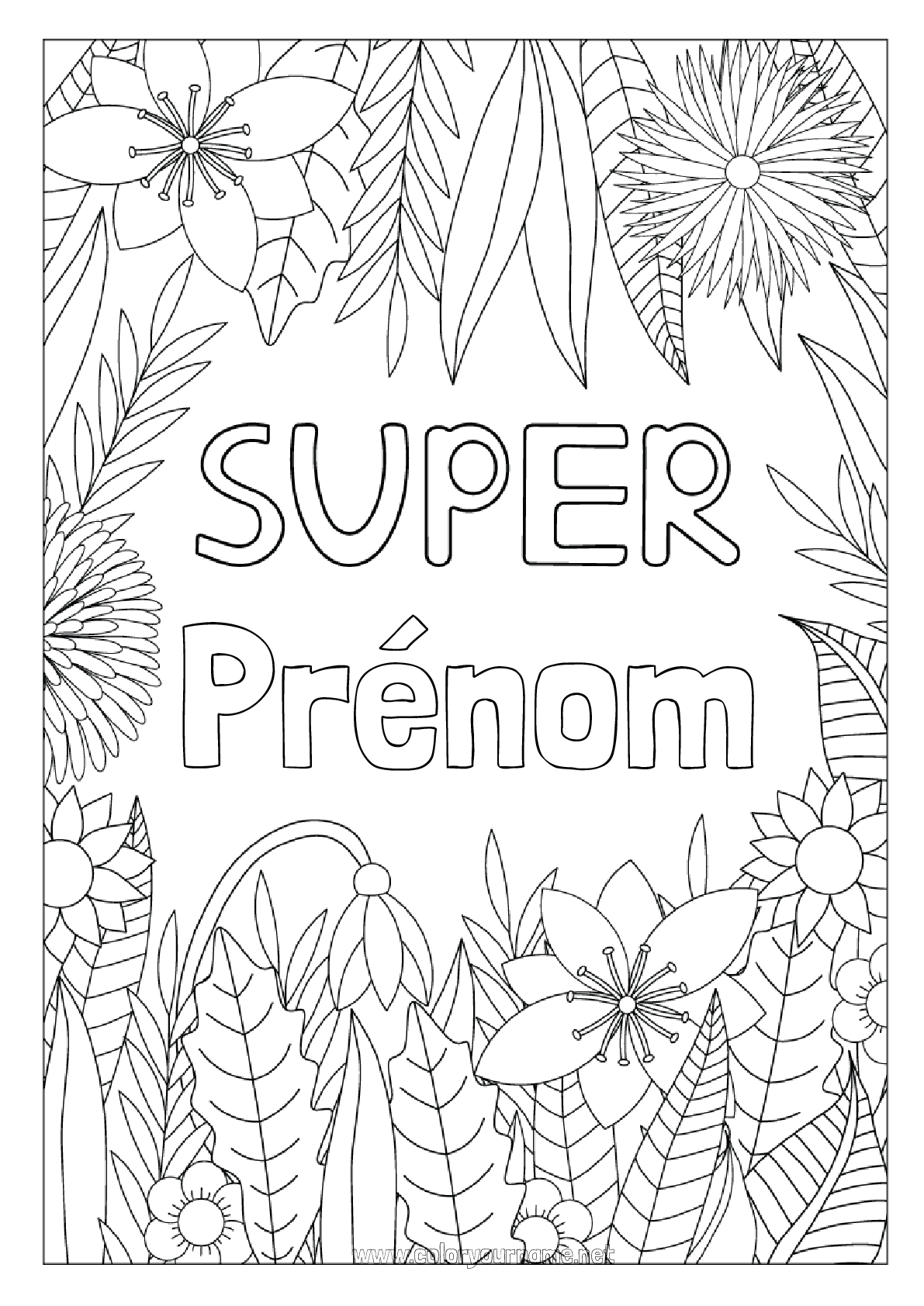 Coloriage n°135 Fleurs Papa Maman