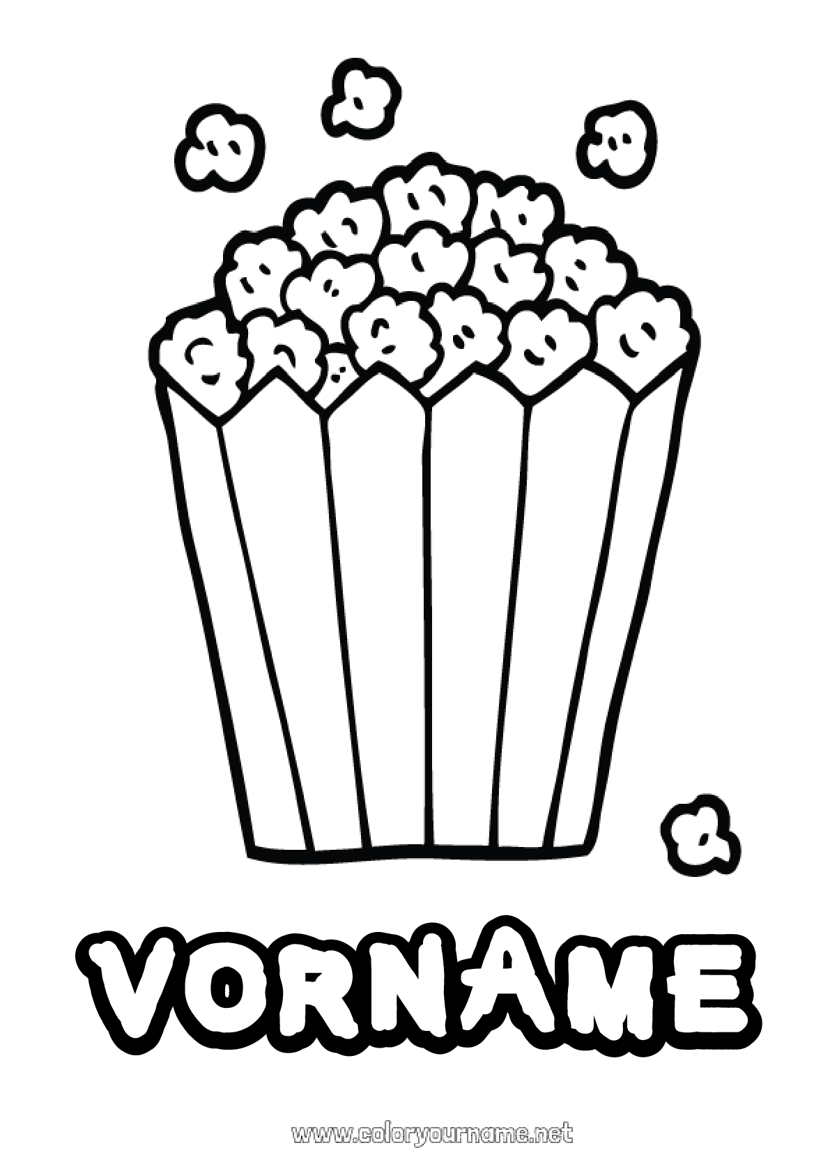 Malvorlage Nr.1373 - Essen Kino Popcorn