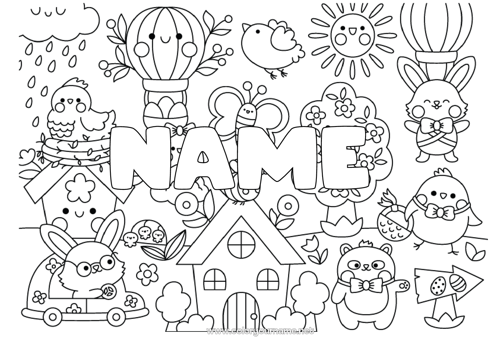 coloring-page-no-1424-kawaii-spring-decorated-name