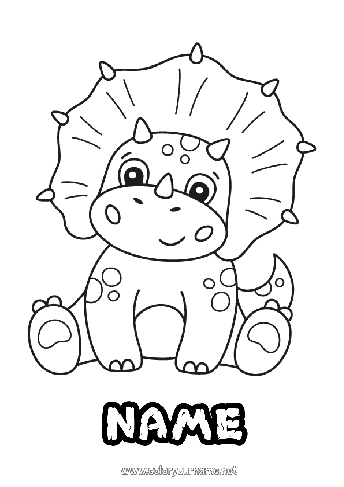 Coloring page No.1434 Cute Dinosaurs Animal