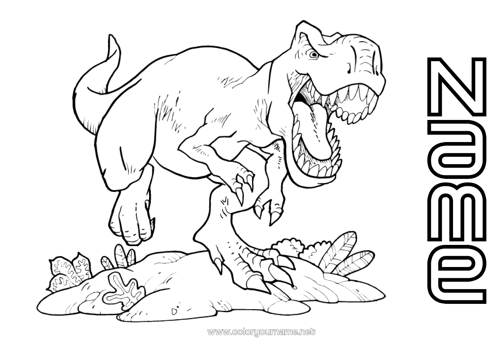Coloring page No.1438 Dinosaurs Animal Tyrannosaurus