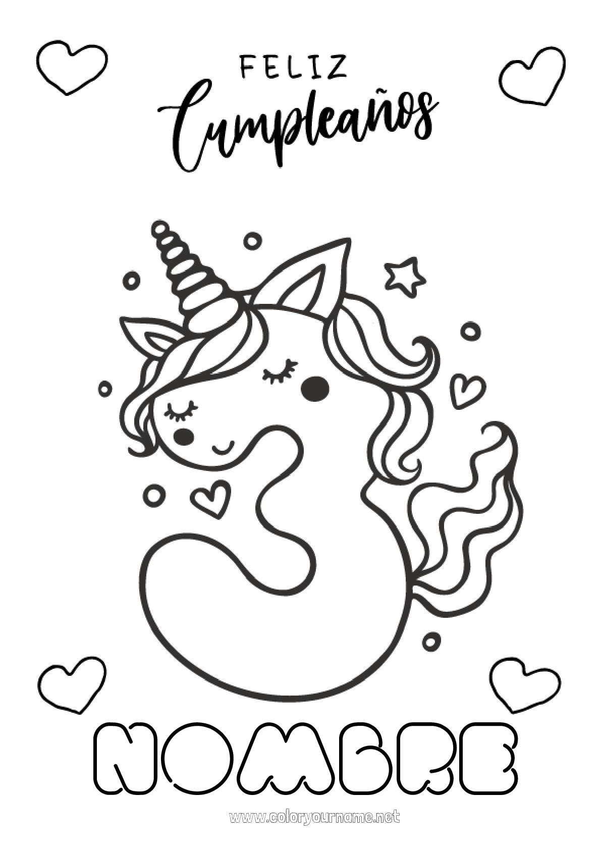 Pack De 2 Pancartas De Cumpleaños Personalizables - Diseño Gato Unicornio (Caticornio) Para Niña (Tamaños Pequeño Y Grande)