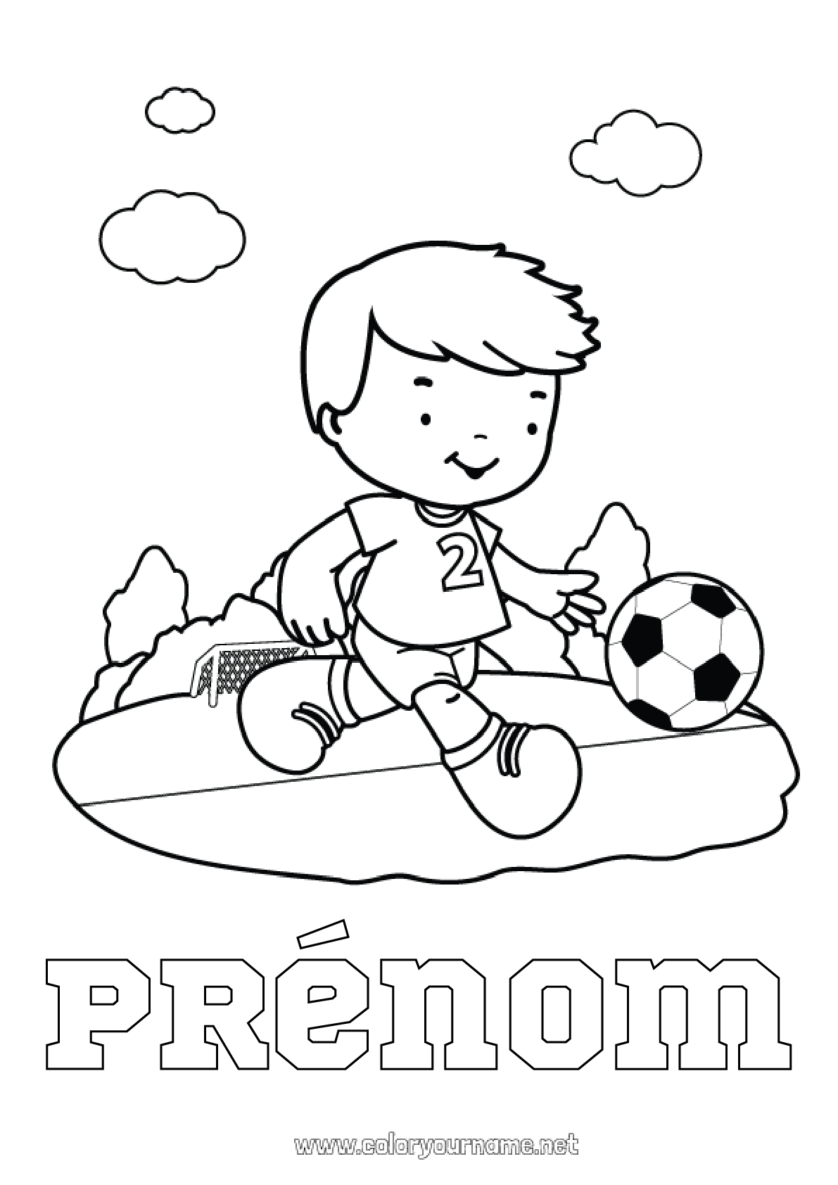 Coloriage Prénom Personnalisé à Imprimer Coloriage n°1478 - Football Ballon de foot Sport