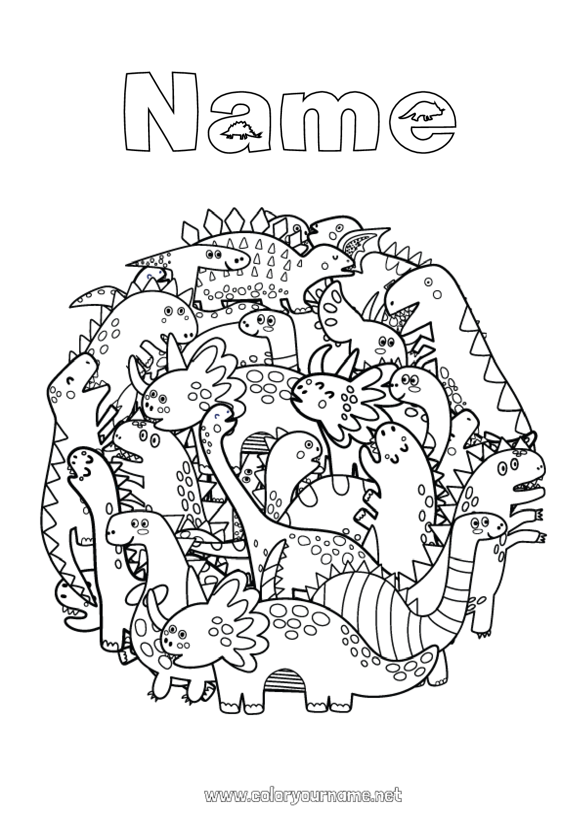  Coloring page No.1494 - Mandala Dinosaurs Animal Bildidee 