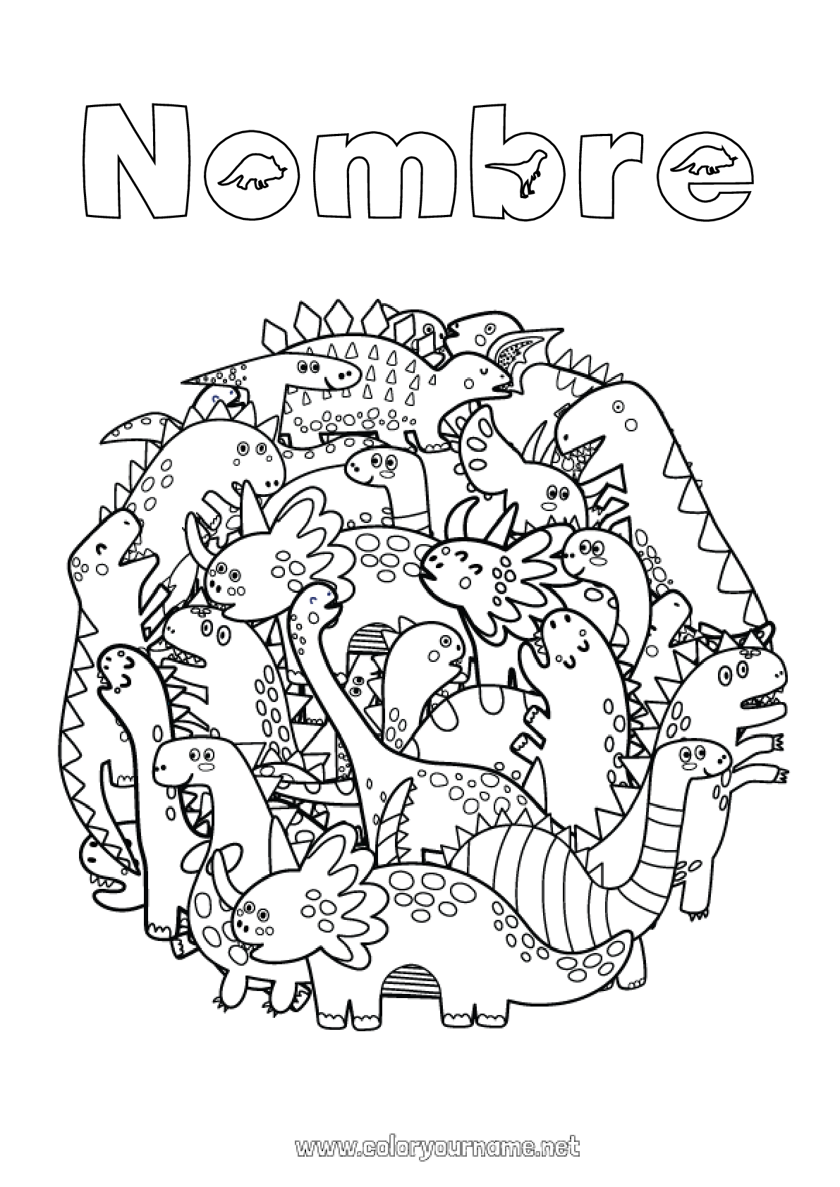 Nº de colorear 1494 - Mandala Dinosaurio Animales Nº de colorear 1494 - Mandala Dinosaurio Animales