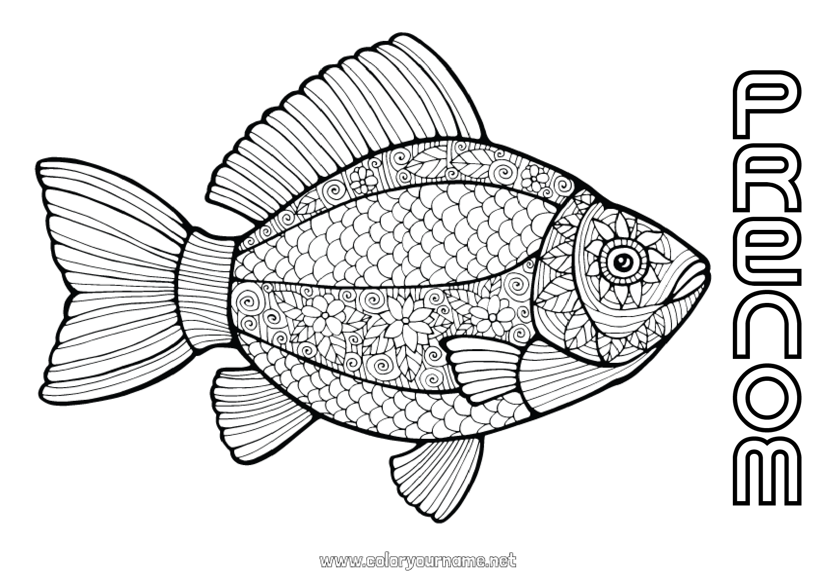 Coloriage Poisson D avril Mandala Coloriage n°1503 - Animal Poisson Poisson d'avril