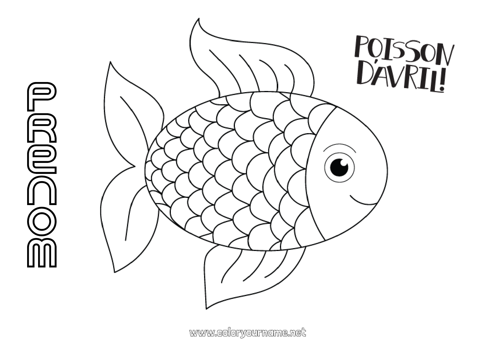 Coloriage n°1504 - Animal Poisson Poisson d'avril