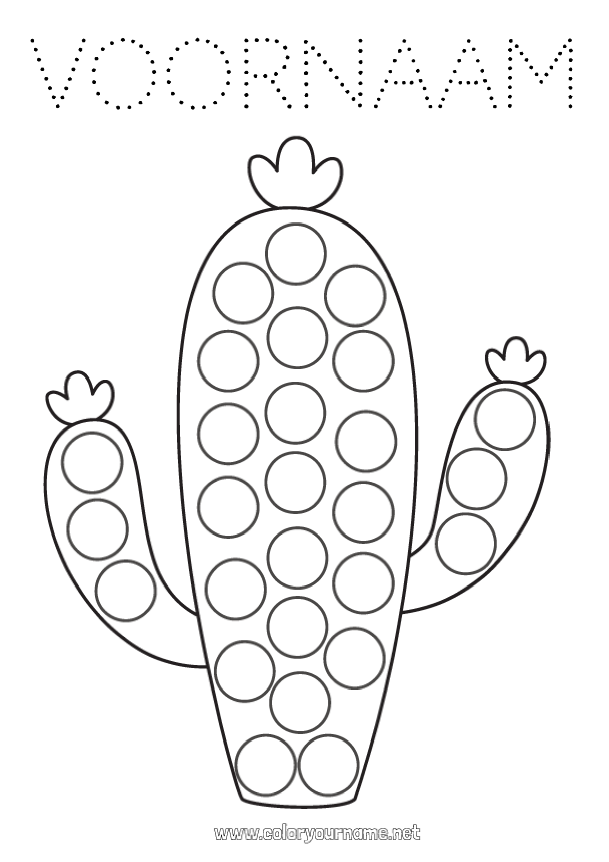 aan het leren kaarten voor kinderen. toevoegen gemist brieven. cactus