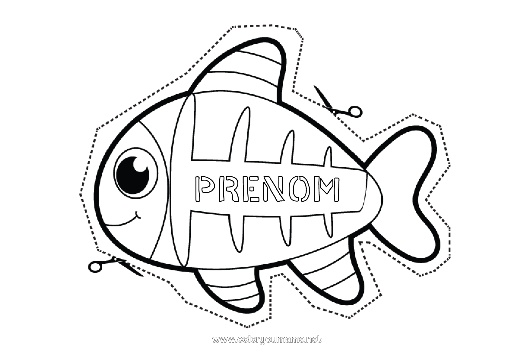 Coloriage à personnaliser Activités enfants Poisson Poisson d'avril