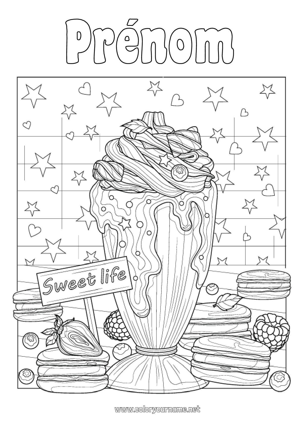 Coloriage n°1568 - Mandala Nourriture Fruits