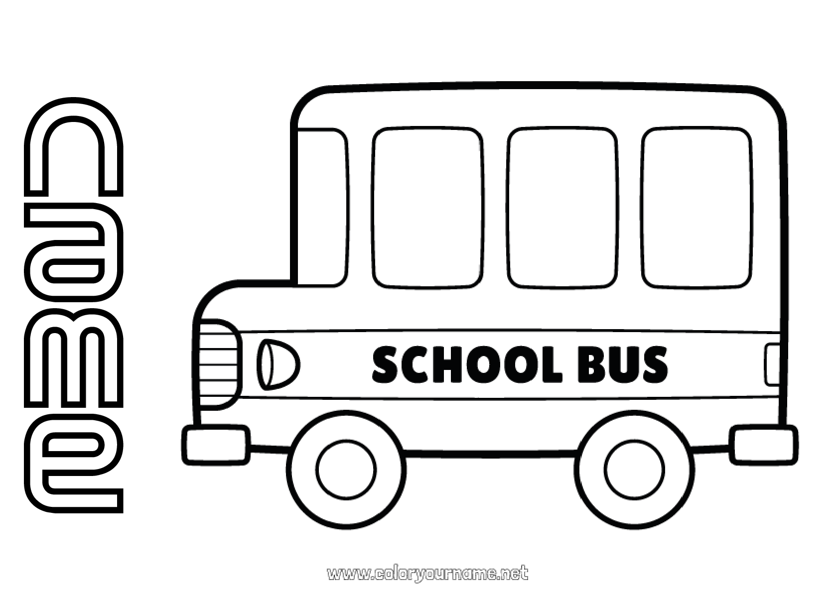 Coloring page No.1574 USA Canada Bus