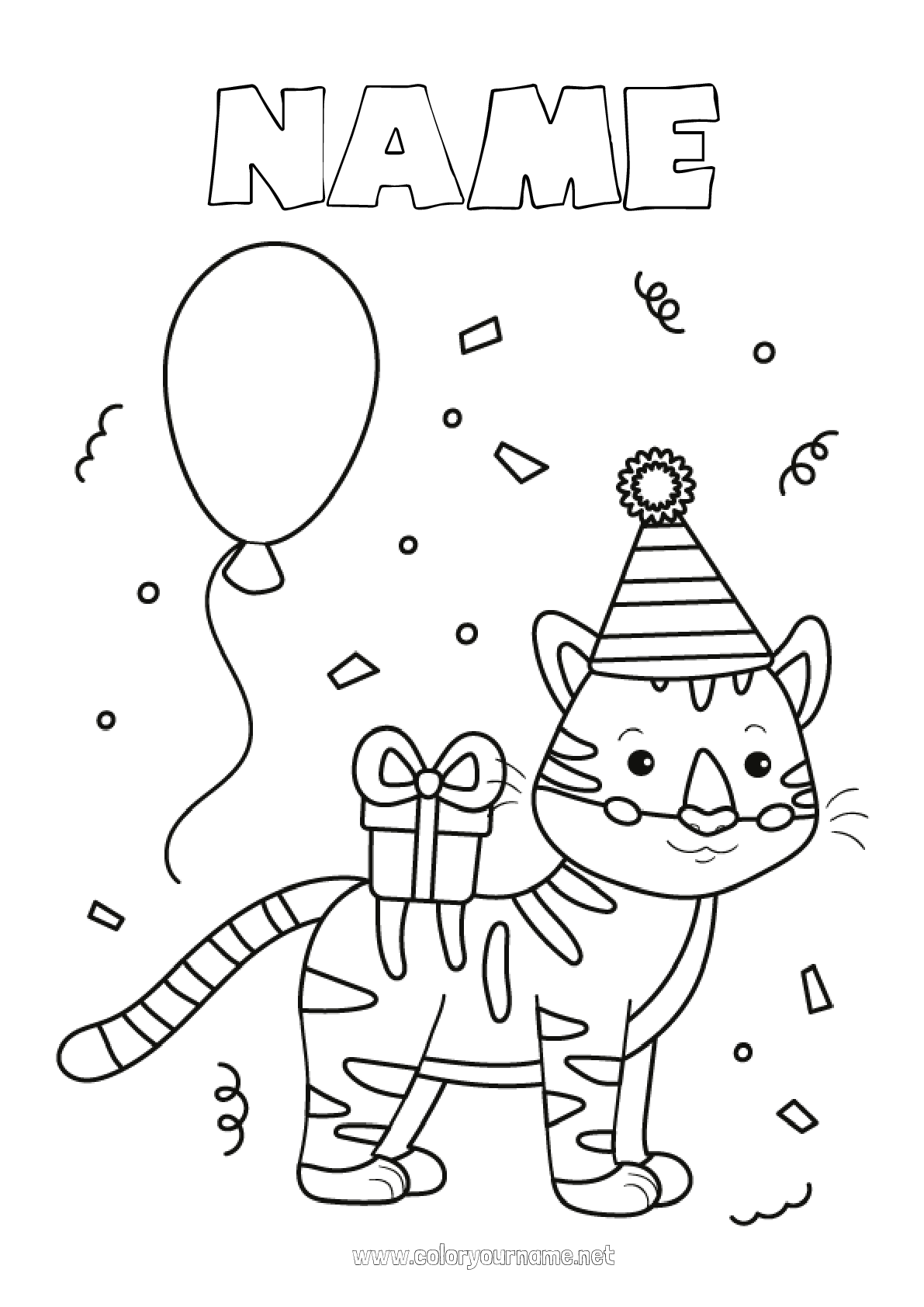 Coloring page no 192 birthday balloons