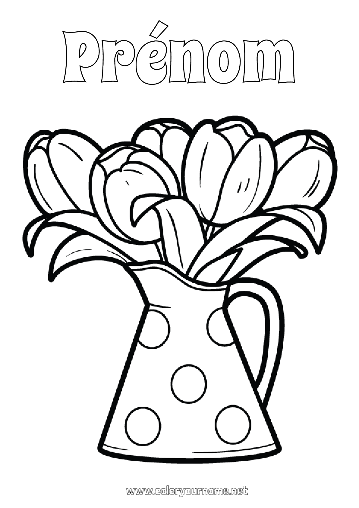 Coloriage N 1598 Fleurs Tulipe Coloriages Faciles Coloriage n 1598 fleurs tulipe coloriages faciles