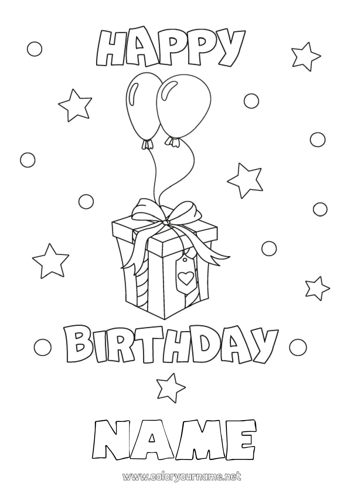 Coloring page No.175 - Sweets Gifts Birthday