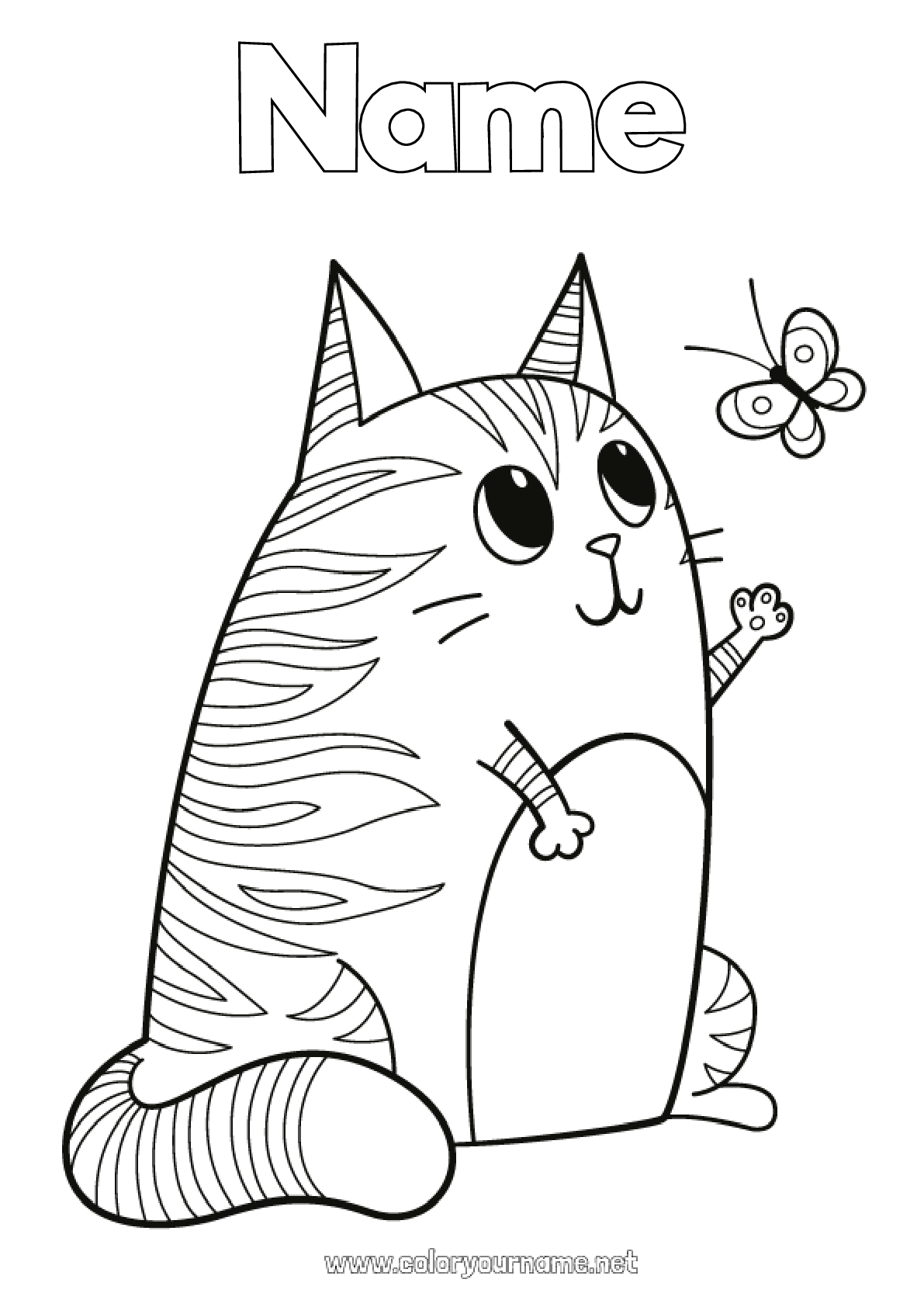 Coloring page No.1761 - Cute Cat Butterfly
