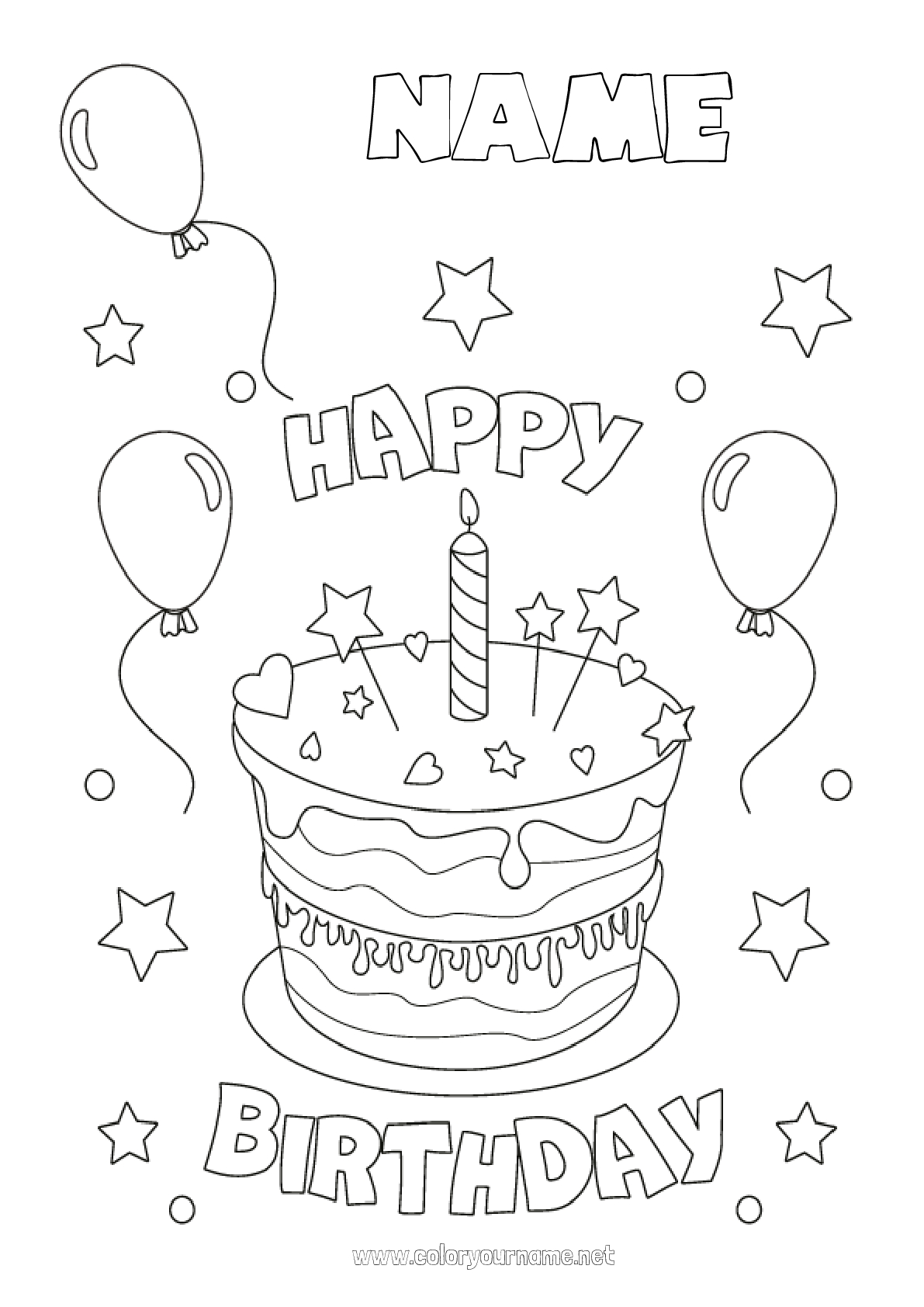 Balloons 25 free coloring pages to print and customize Page 3