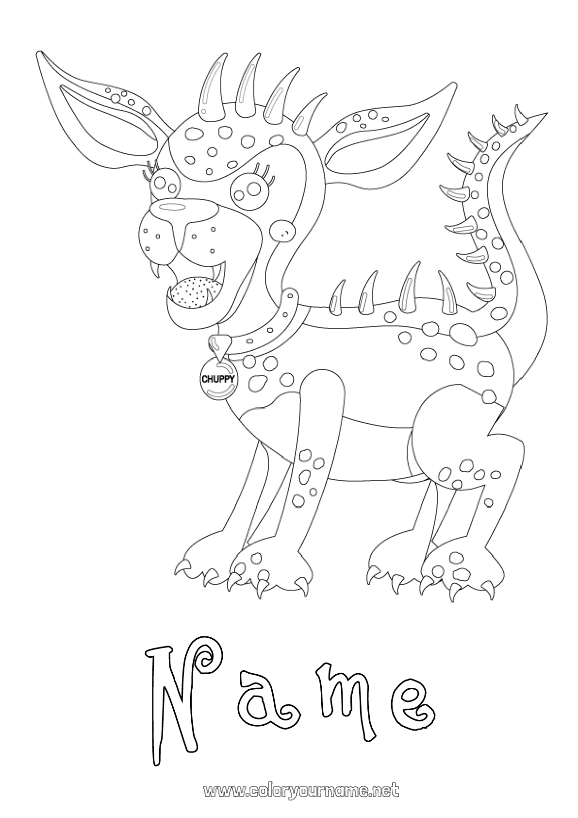 Coloring page No.1793 - Monster Dog Animal