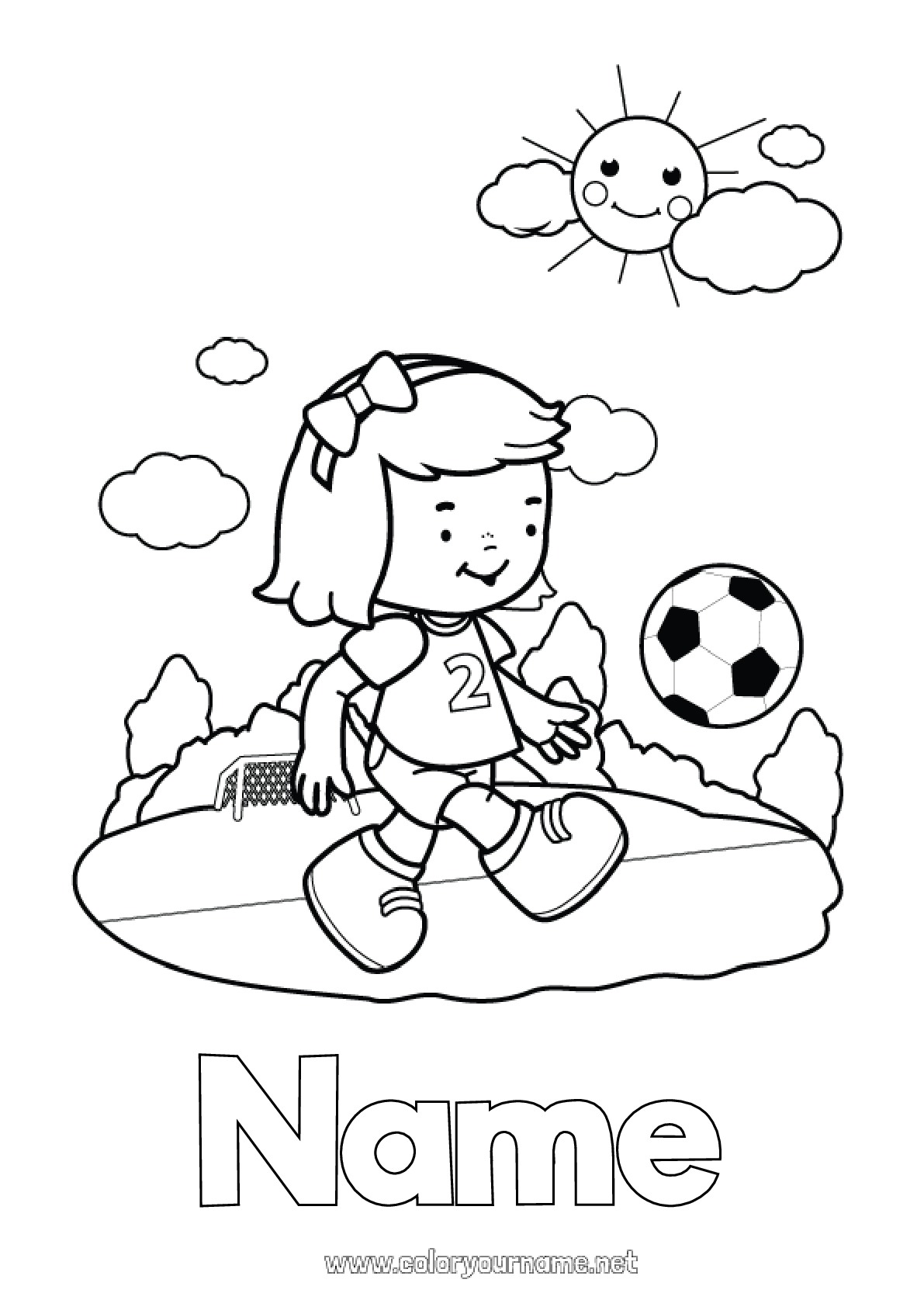 Coloring page No.1809 - Football Sport Girl