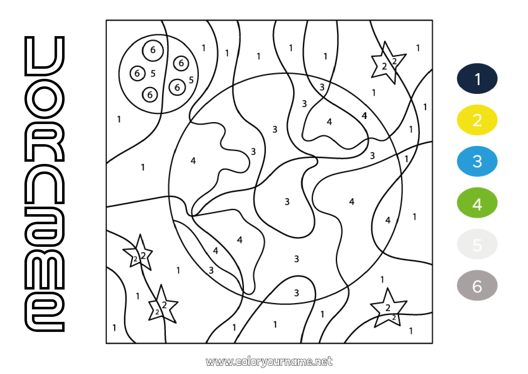  Foto zu Malvorlage Nr.1834 - Zahl Malen nach Zahlen Kinderaktivitäten 