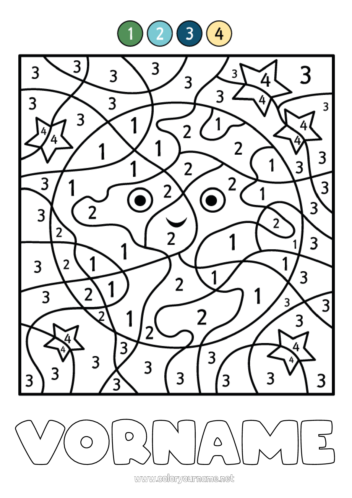  Malvorlage Nr.1837 - Zahl Malen nach Zahlen Kinderaktivitäten Illustration 