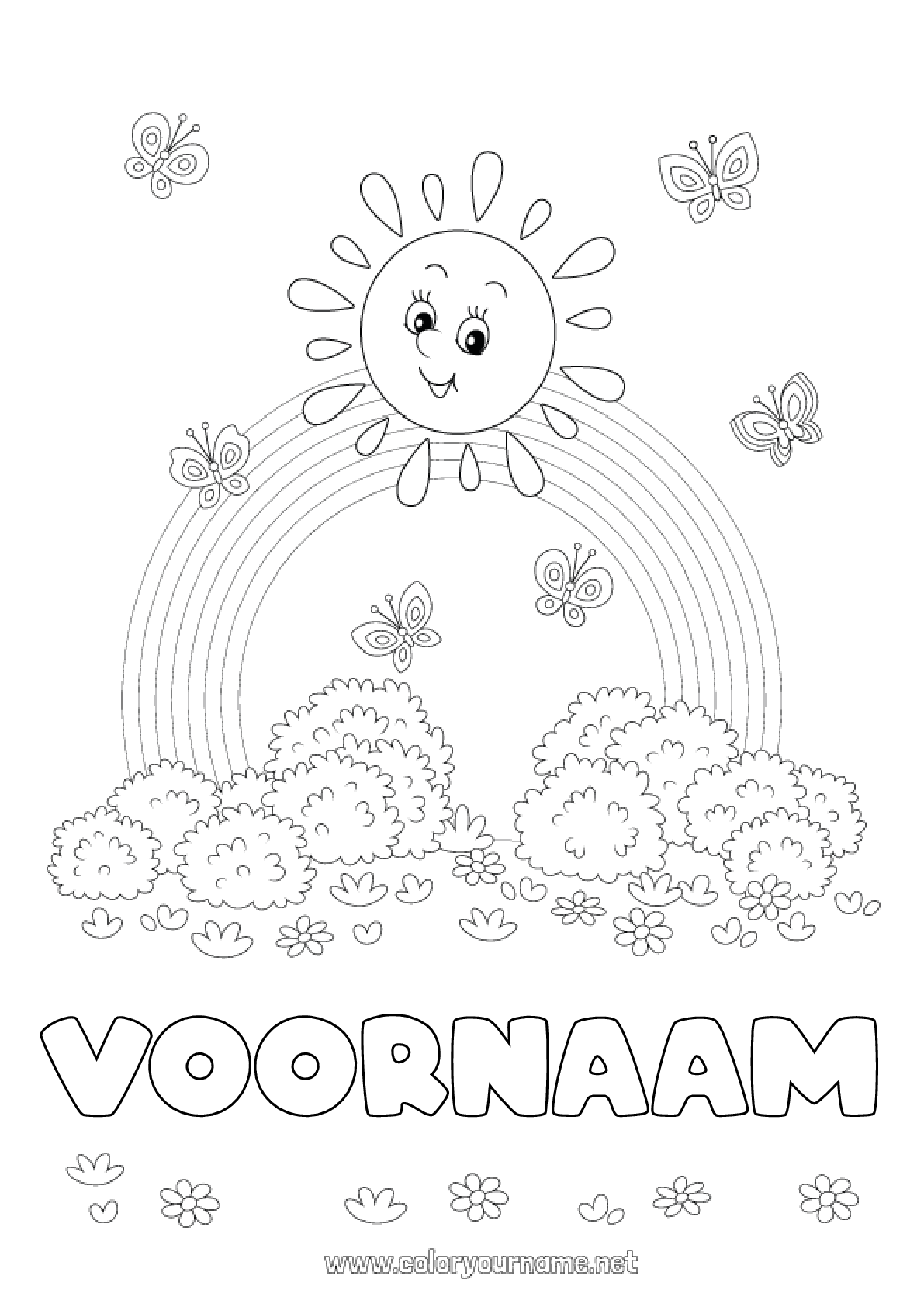 Kleurplaat nr.1888 - Zomer Lente Zon