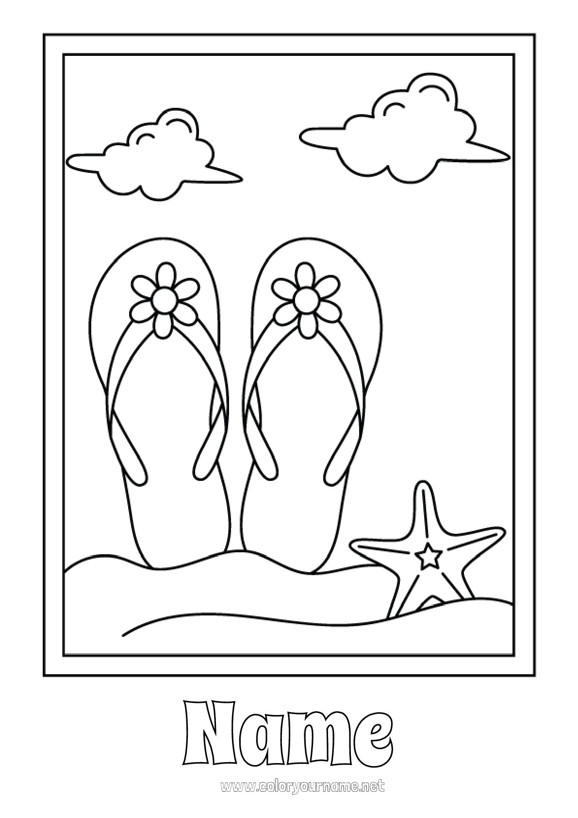 Flip Flop Coloring Pages - Moncoloriage 2014 Name 2