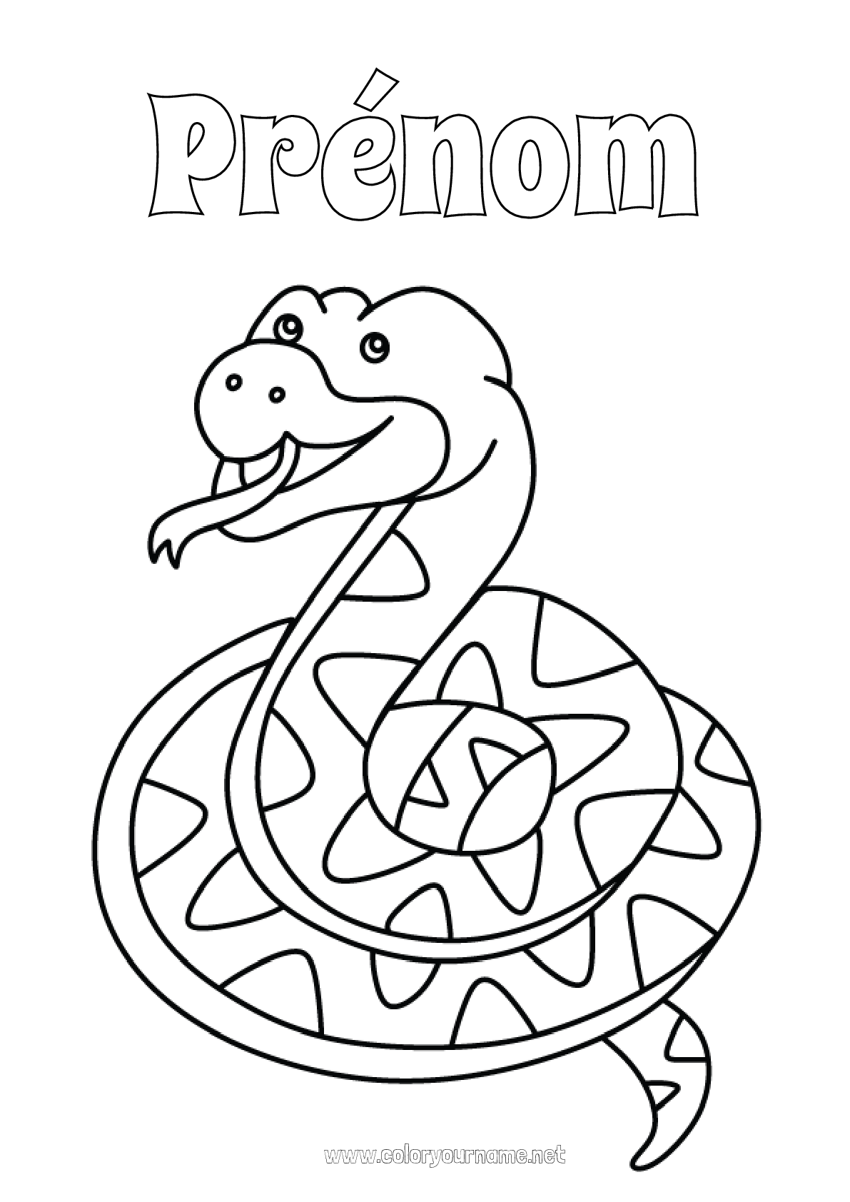 Coloriage n°2025 Animal Serpent Coloriages faciles